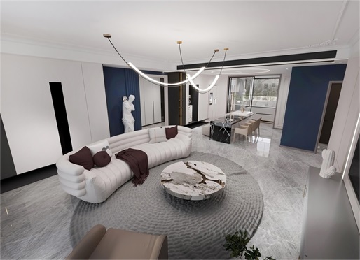 中?！ぞ砰?43平米簡約輕法式風(fēng)效果圖