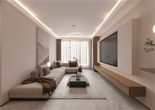 棲香苑133㎡現代原木風裝修效果圖