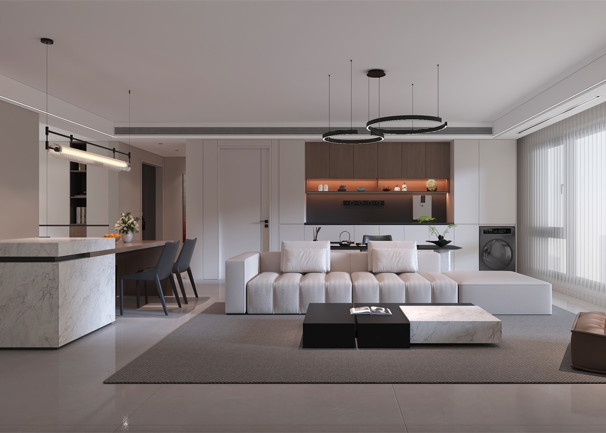 中恒央御143㎡ | 大橫廳+客餐一體+開放書房，他家這通透感絕了！