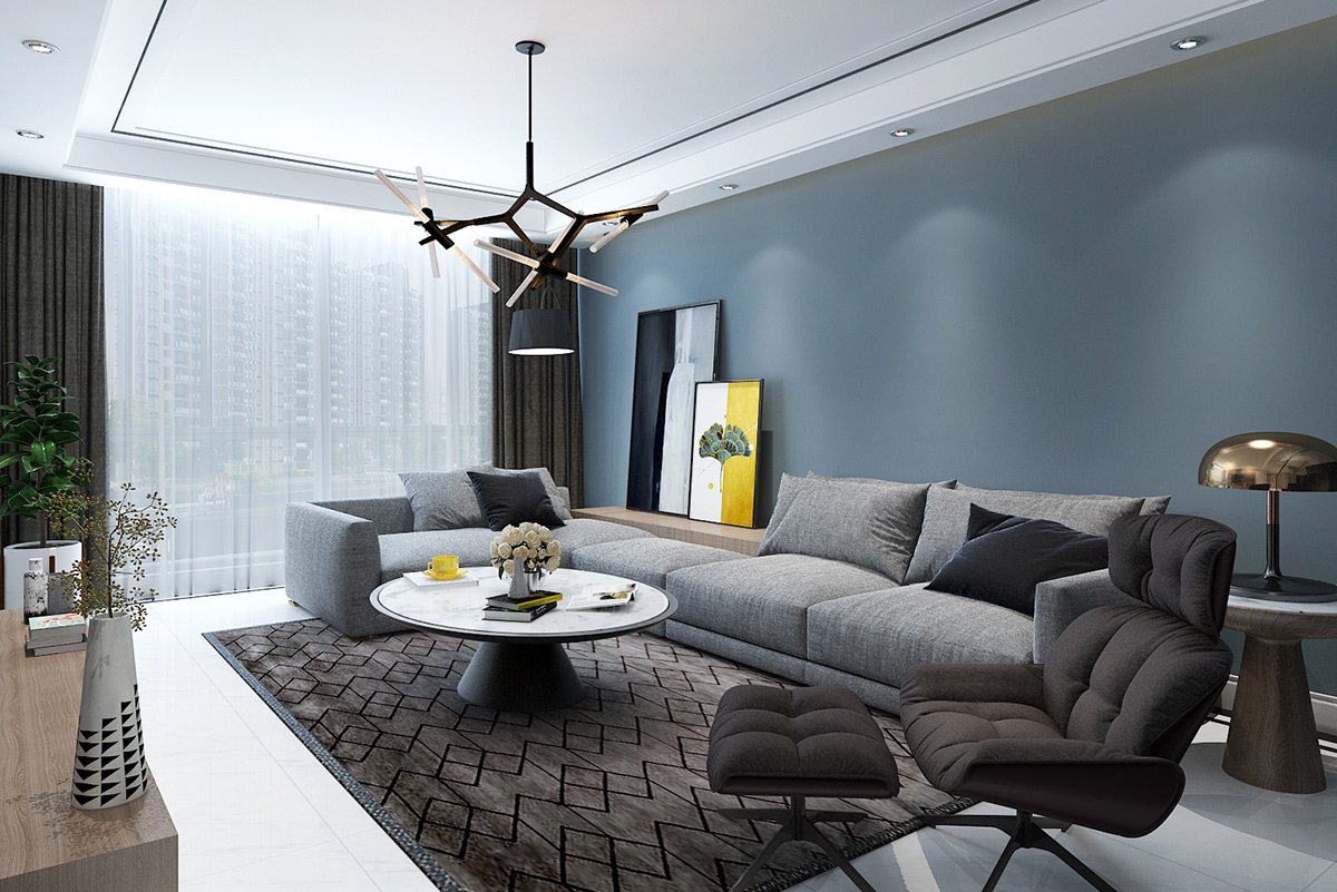 民生花園170平米后現(xiàn)代風格裝修效果圖