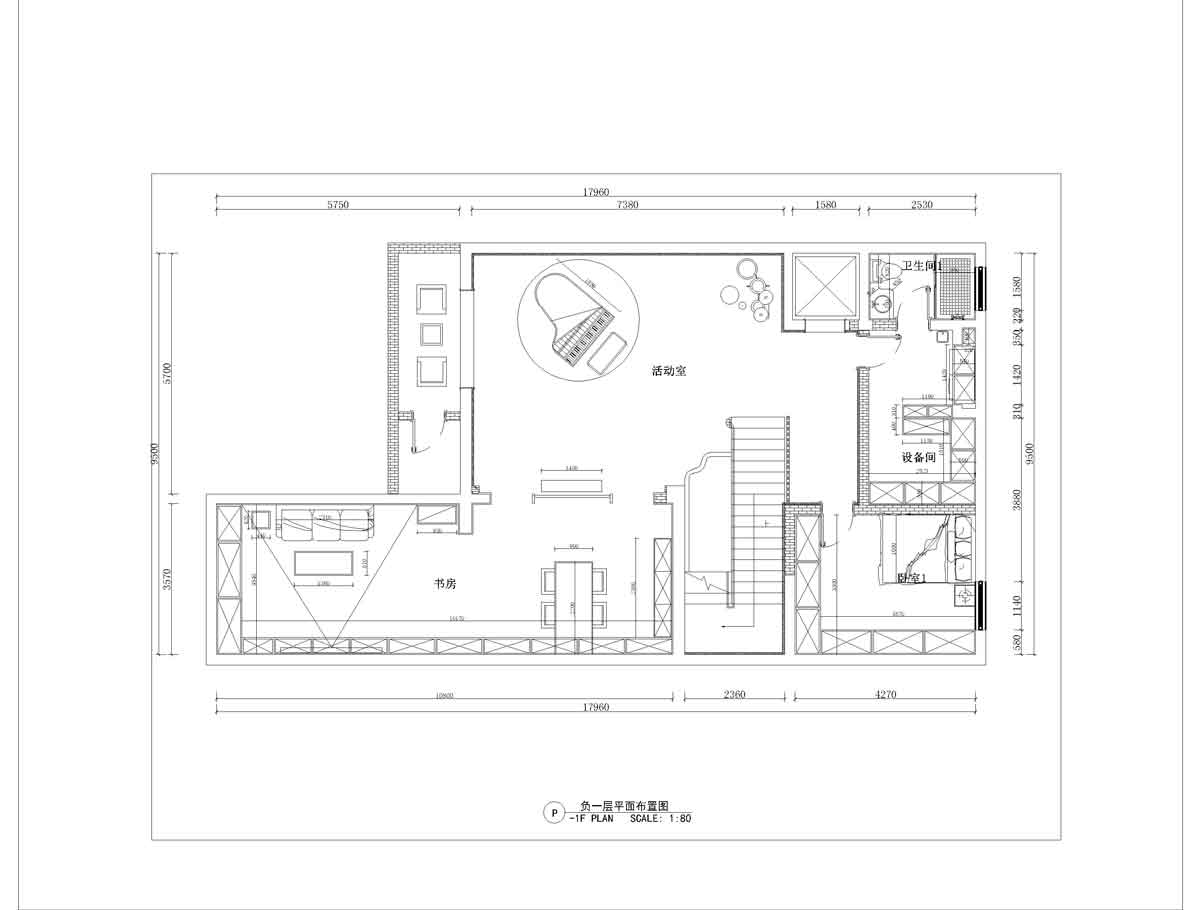 負一層平面布局圖 負一層平面布局圖